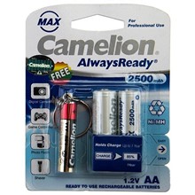 تصویر باتری قلمی قابل شارژ کملیون Always Ready Max-2500mAh به همراه چراغ قوه