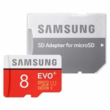 تصویر کارت حافظه microSDHC سامسونگ مدل Evo Plus کلاس 10 استاندارد UHS-I U1 سرعت 80MBps همراه با آداپتور SD ظرفیت 8 گیگابایت