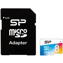 تصویر کارت حافظه microSDHC سیلیکون پاور مدل Color Elite کلاس 10 استاندارد UHS-I U1 سرعت 85MBps همراه با آداپتور SD ظرفیت 8 گیگابایت