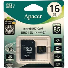 تصویر کارت حافظه اپیسر کلاس 10 استاندارد UHS-I U1 سرعت 85MBps همراه با آداپتور SD ظرفیت 16 گیگابایت