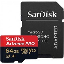 تصویر کارت حافظه microSDXC سن دیسک مدلExtreme Pro V30 کلاسA1 استاندارد UHS-I U3 سرعت 100MBps 667X ظرفیت 64 گیگابایت