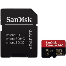 تصویر کارت حافظه microSDHC سن دیسک مدل Extreme Pro کلاس 10 استاندارد UHS-I U3 سرعت 633X 95MBps همراه با آداپتور SD ظرفیت 16 گیگابایت