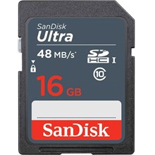 تصویر کارت حافظه SDHC سن دیسک مدل Ultra کلاس 10 استاندارد UHS-I سرعت 48MBps ظرفیت 16 گیگابایت