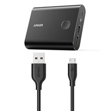 تصویر شارژر همراه انکر مدل A1316 PowerCore Plus With QC3 با ظرفیت 13400mAH به همراه کابل microUSB